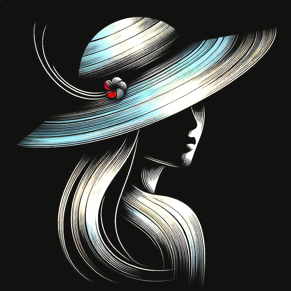 Silhouette of a Woman in a Broad-Brimmed Hat