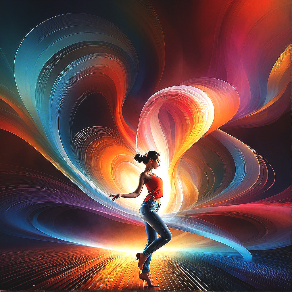 Dynamic Digital Artwork with Colorful Swirling Patterns
