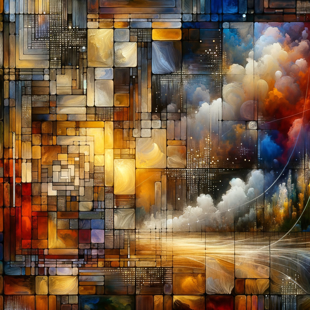 Vibrant Abstract Composition of Geometric Shapes and Colors