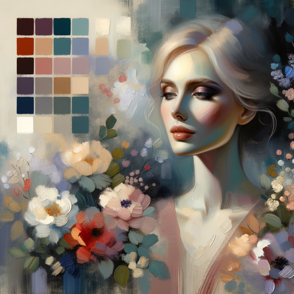 Portrait of a Woman Amidst Vibrant Flowers