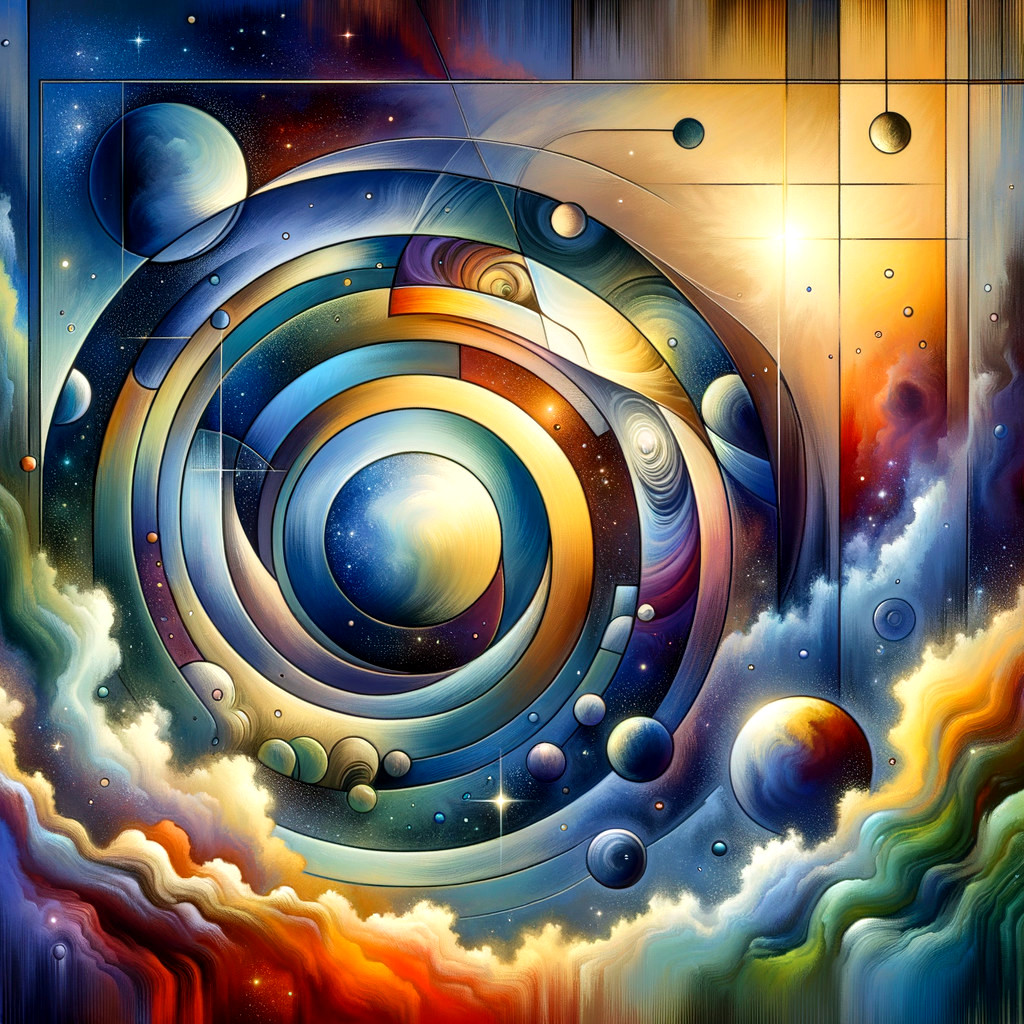 Vibrant Abstract Artwork of Cosmic Movements and Colors