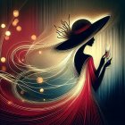 Elegant Silhouette of Woman in Dreamy Celebration