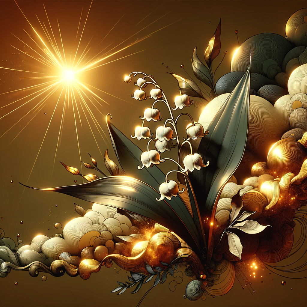 Abstract Floral Composition with Elegant Lilies