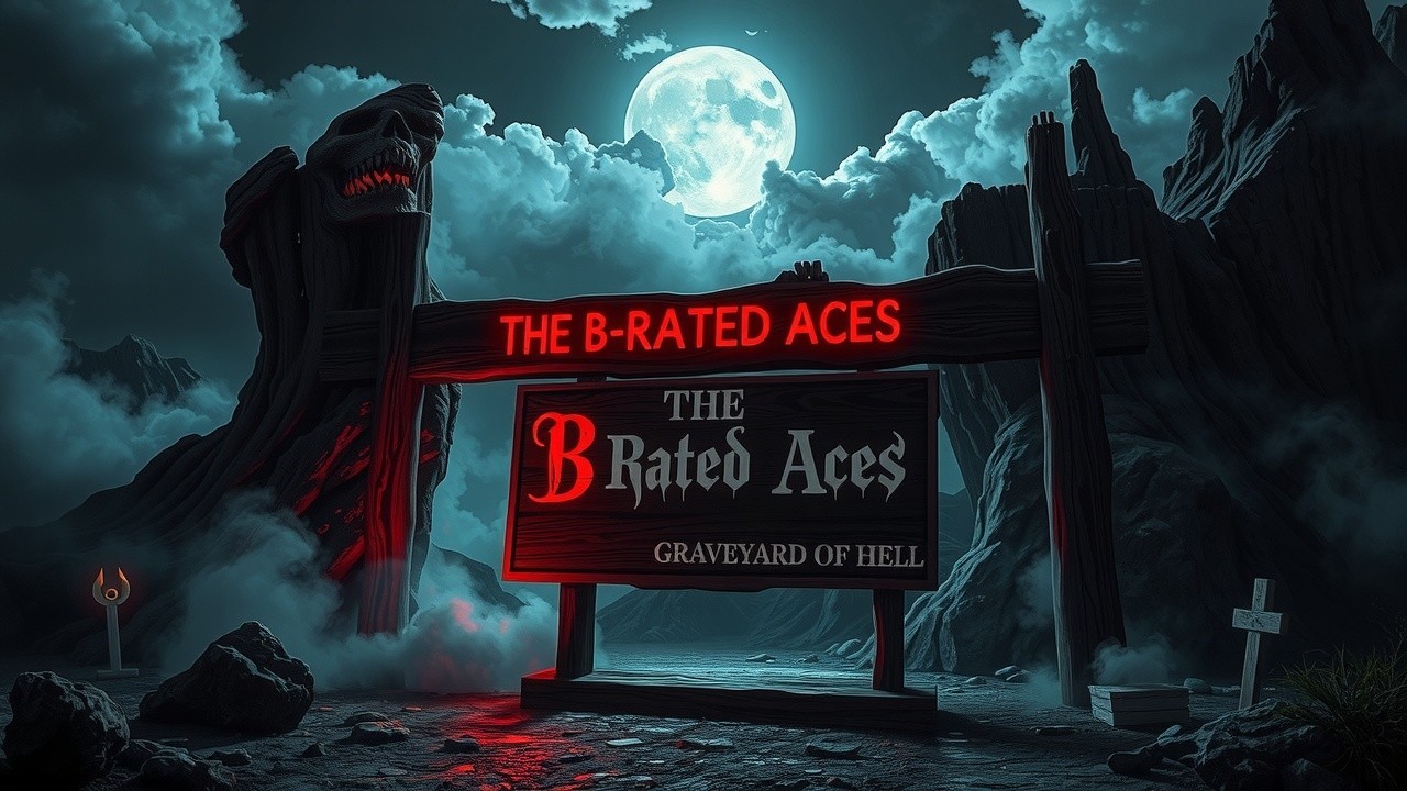 Eerie Landscape with Sinister Sign in Moonlight