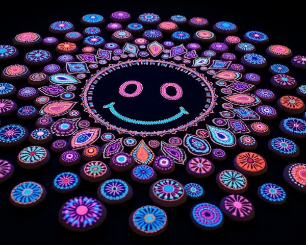 Vibrant Painted Stones with Cheerful Designs