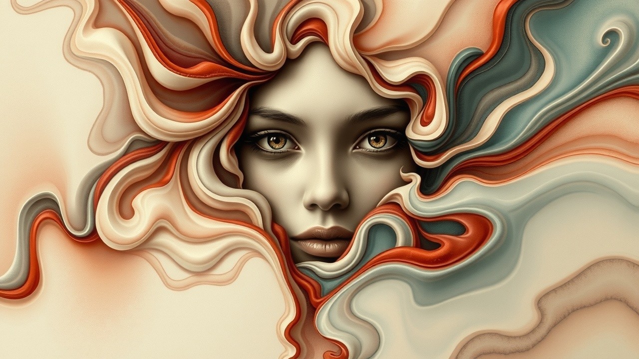 Surreal Artistic Representation of a Woman's Face