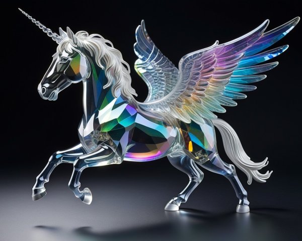 Intricate Crystal Unicorn Figurine with Vibrant Colors