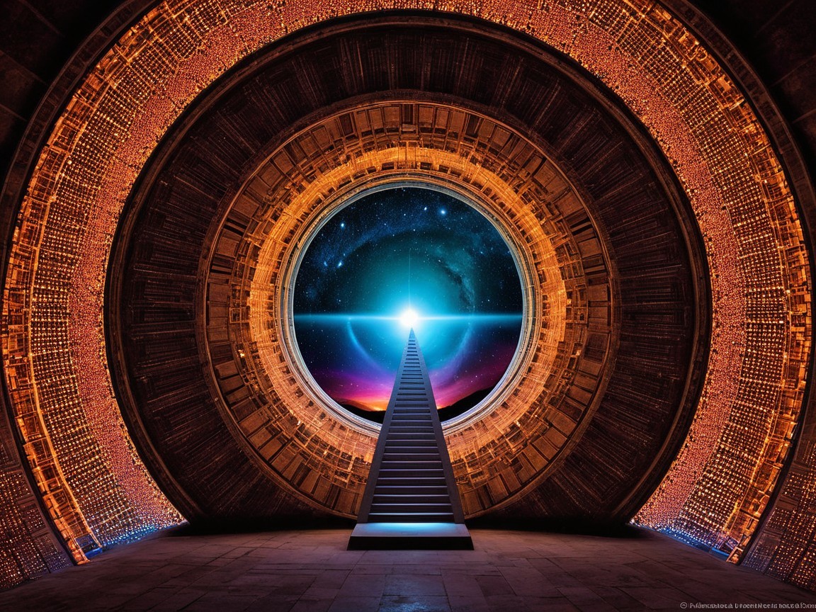 Futuristic Circular Portal with Illuminated Patterns