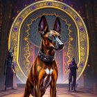 Majestic Dogs in Ornate Ancient Egyptian Setting