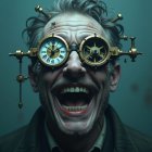 Steampunk Aesthetic with Mechanical Elements and Grin