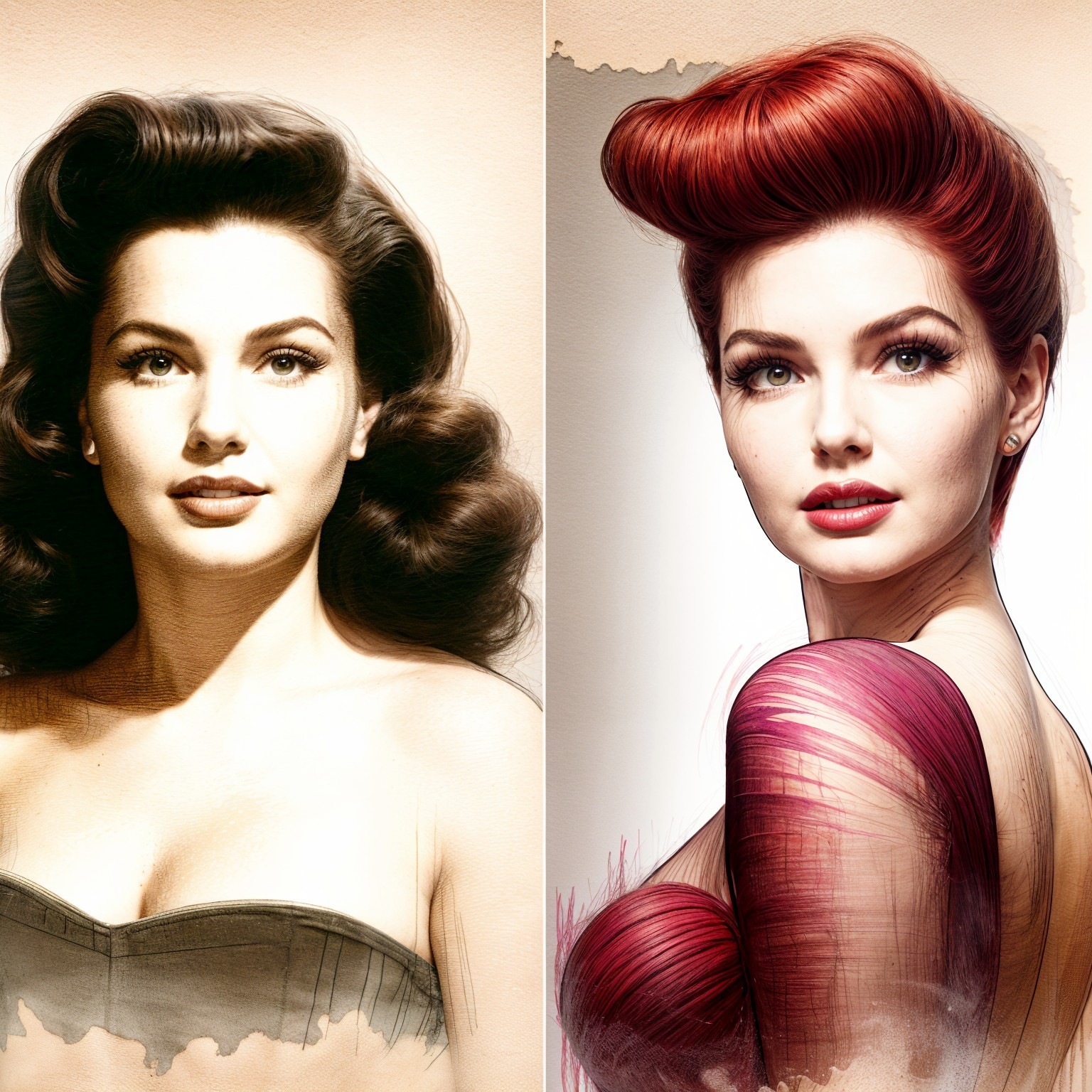 Elegant Hairstyles and Classic Glamour in Fashion