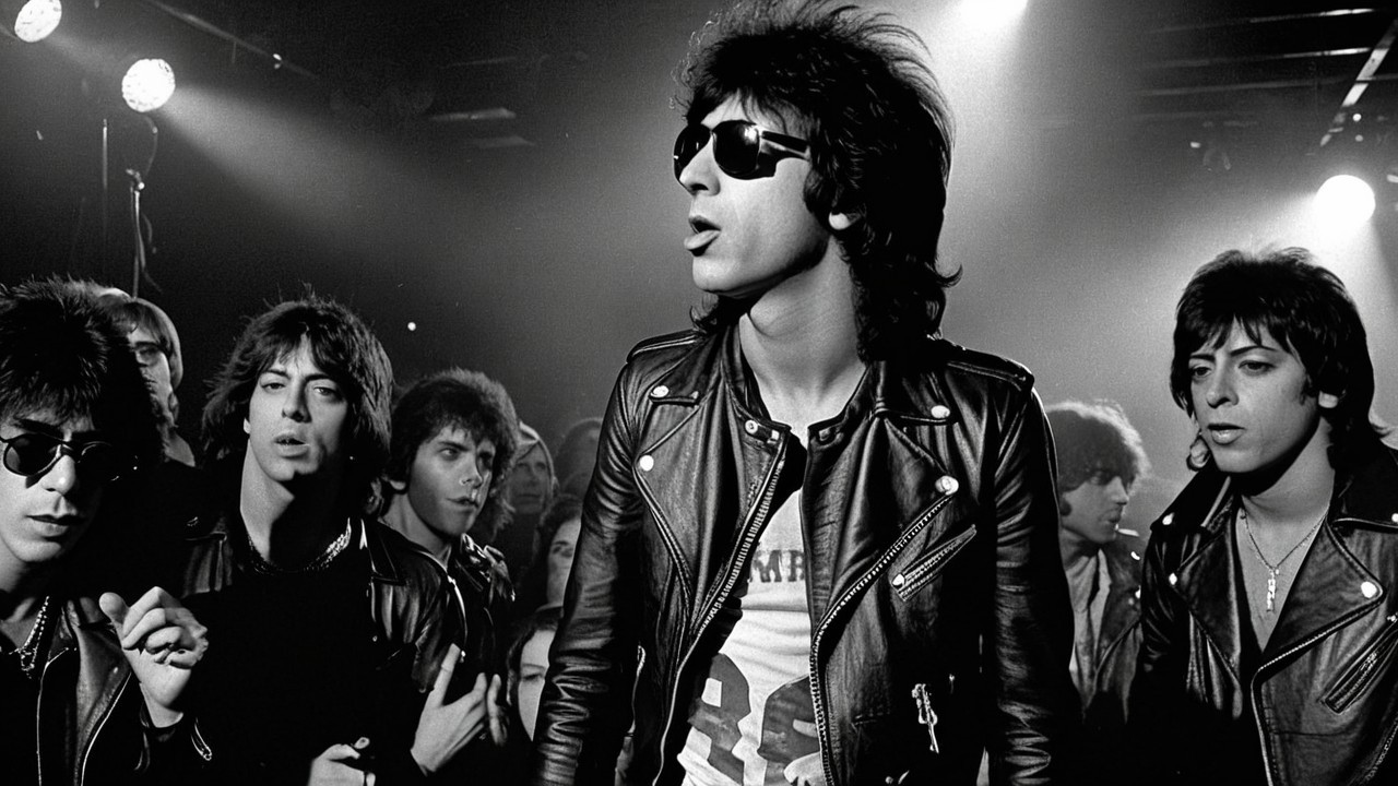 Vibrant Black-and-White Live Music Performance Scene