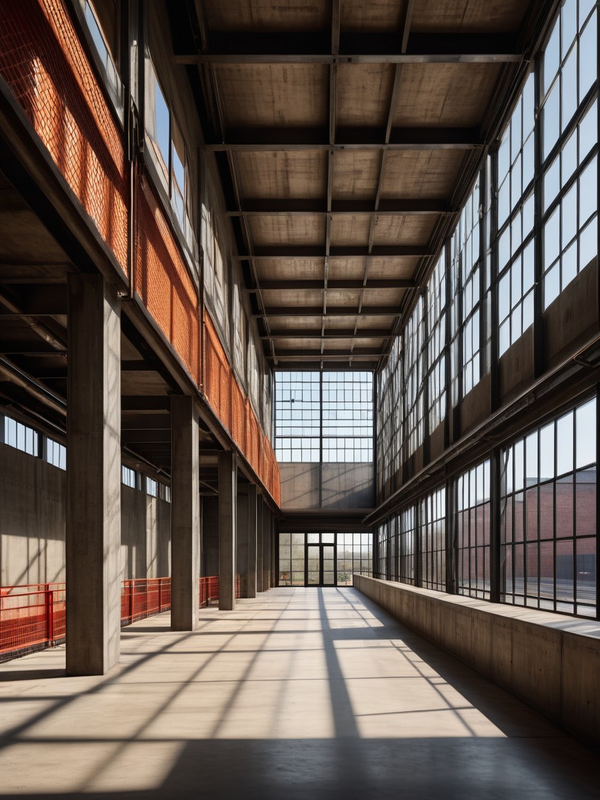 Modern Interior Space with High Ceilings and Windows