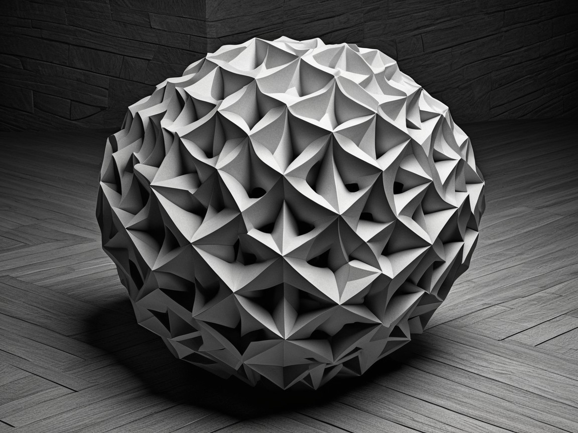 Textured Spherical Object with Geometric Patterns