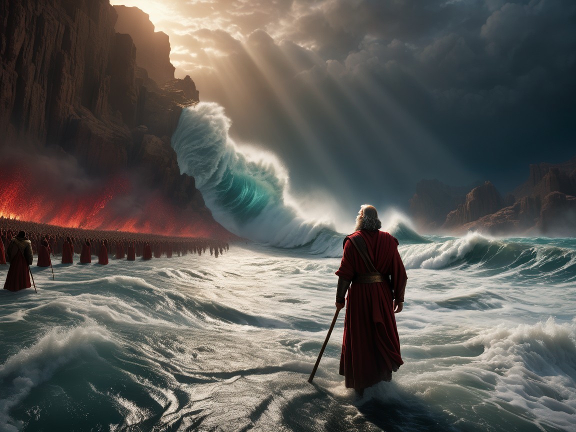Dramatic Scene of a Figure by Tumultuous Waters