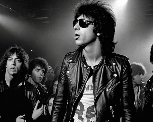 Vibrant Black-and-White Live Music Performance Scene