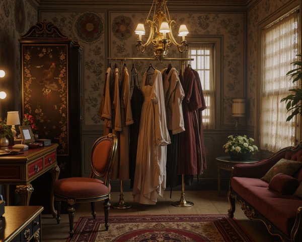 Vintage Dressing Room with Elegant Decor and Furnishings