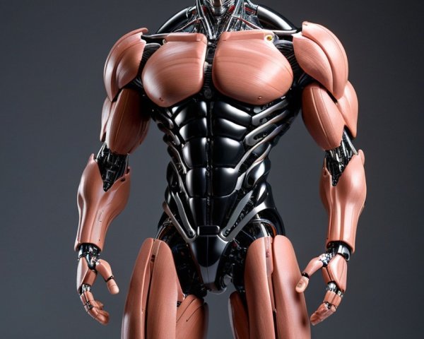Detailed Humanoid Robot with Muscular Design and Features