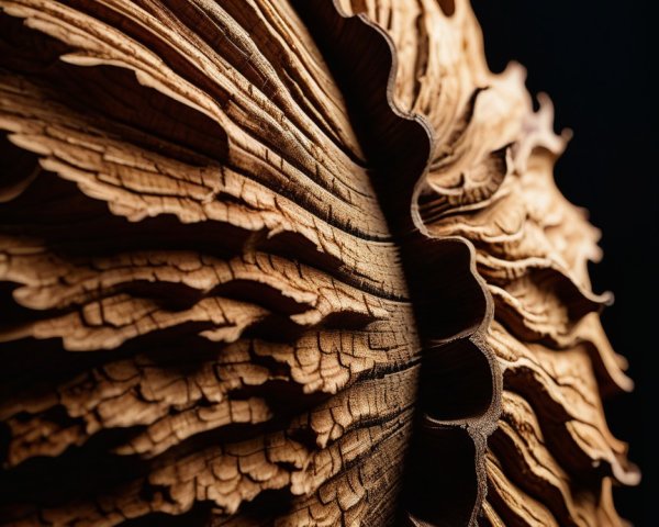 Intricately Carved Wooden Sunflower Design with Texture