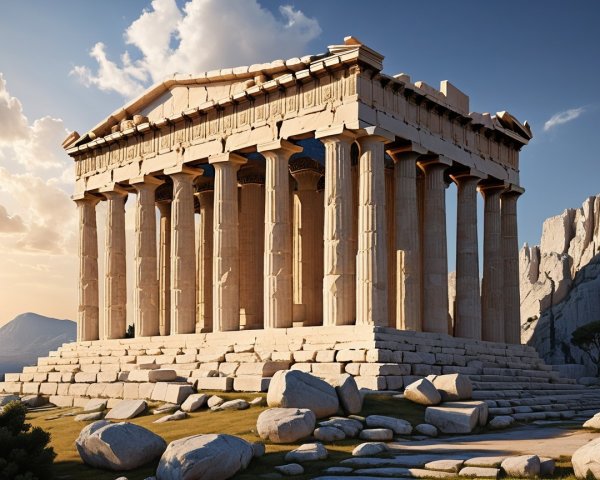 Parthenon: Iconic Greek Temple with Doric Columns