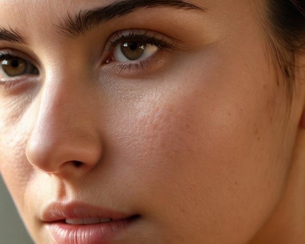 Close-up of a young woman's radiant natural beauty