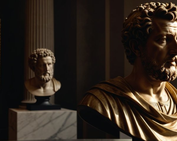 Sculptural Bust of a Roman Figure in Elegant Gallery
