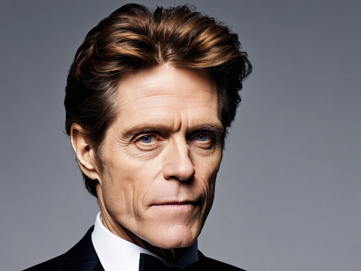 Portrait of a man in tuxedo with intense blue eyes