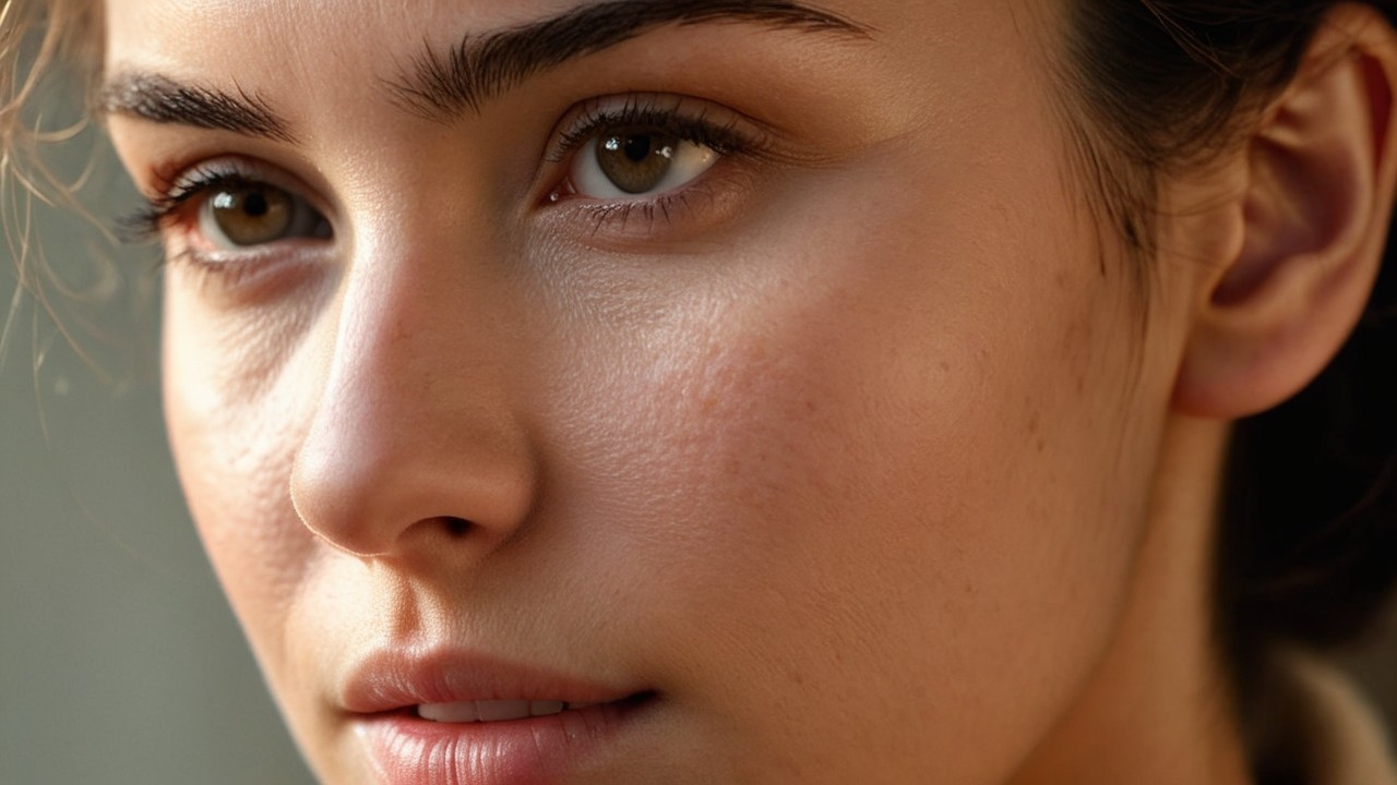 Close-up of a young woman's radiant natural beauty