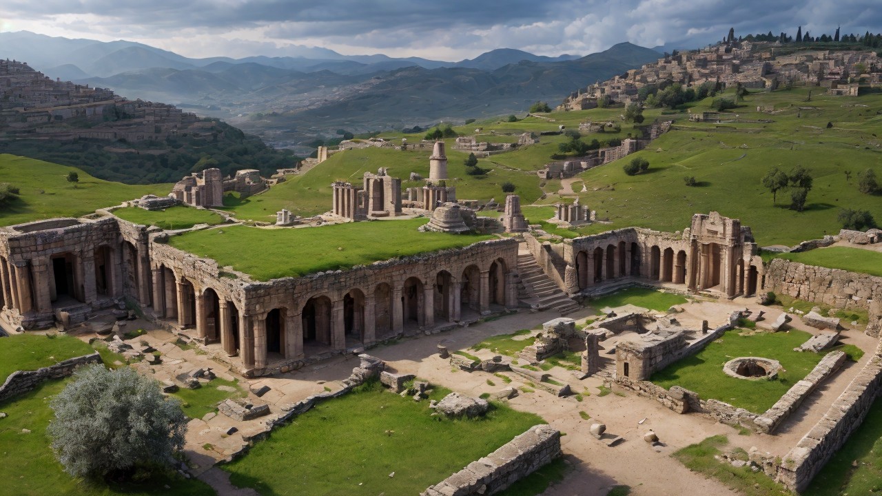Ancient Archaeological Site Surrounded by Nature