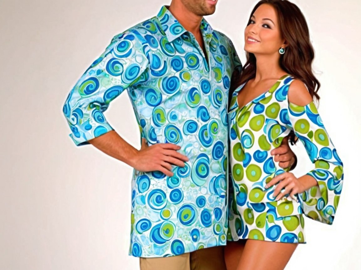 Stylish Couple in Coordinated Vibrant Outfits