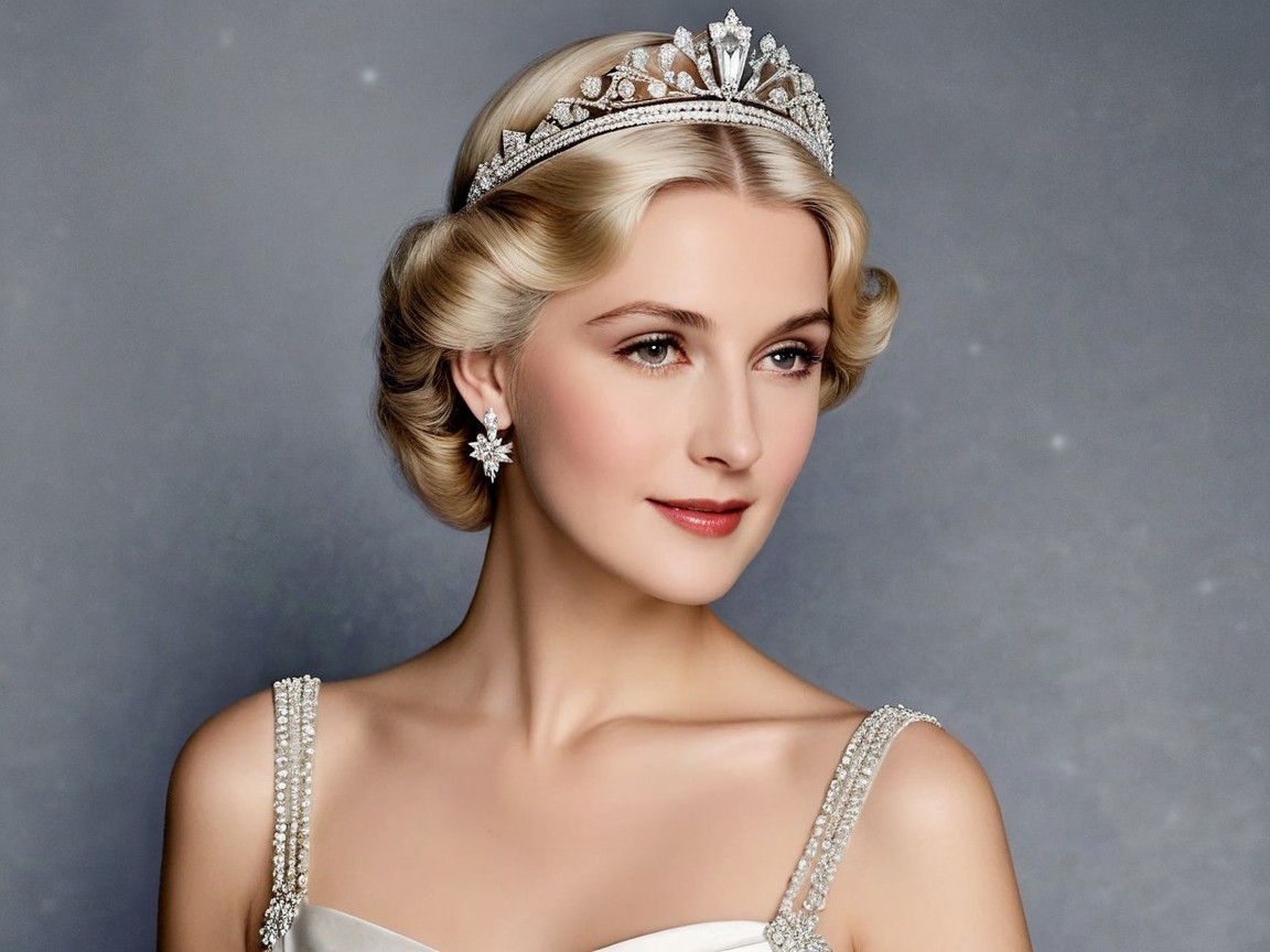 Elegant Woman in Vintage Hollywood Glamour Style