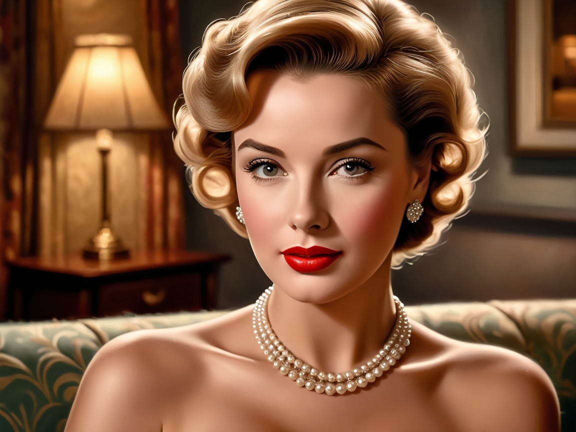 Glamorous Woman in Elegant Setting with Soft Lighting