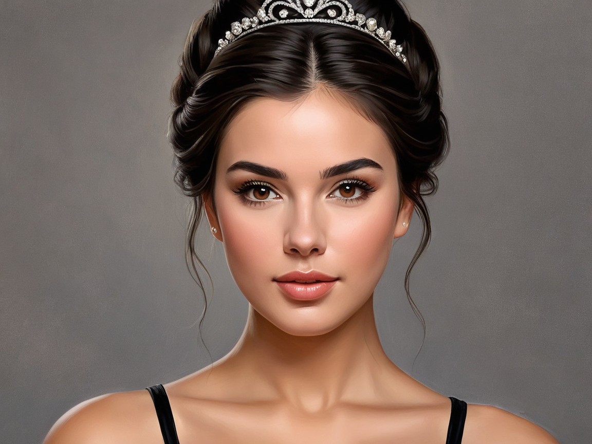 Elegant Portrait of a Young Woman with Tiara