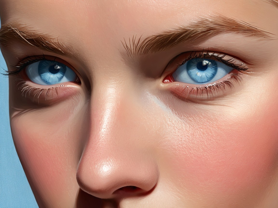 Close-Up Portrait Featuring Striking Blue Eyes