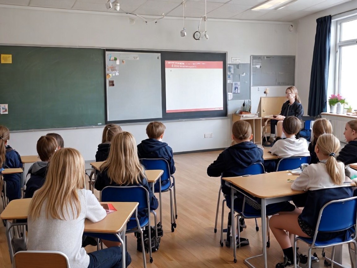 Classroom Scene with Engaged Students and Teacher