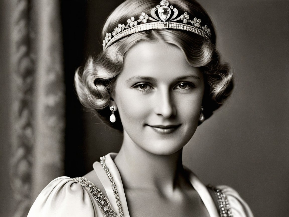 Vintage Black-and-White Portrait of a Young Woman