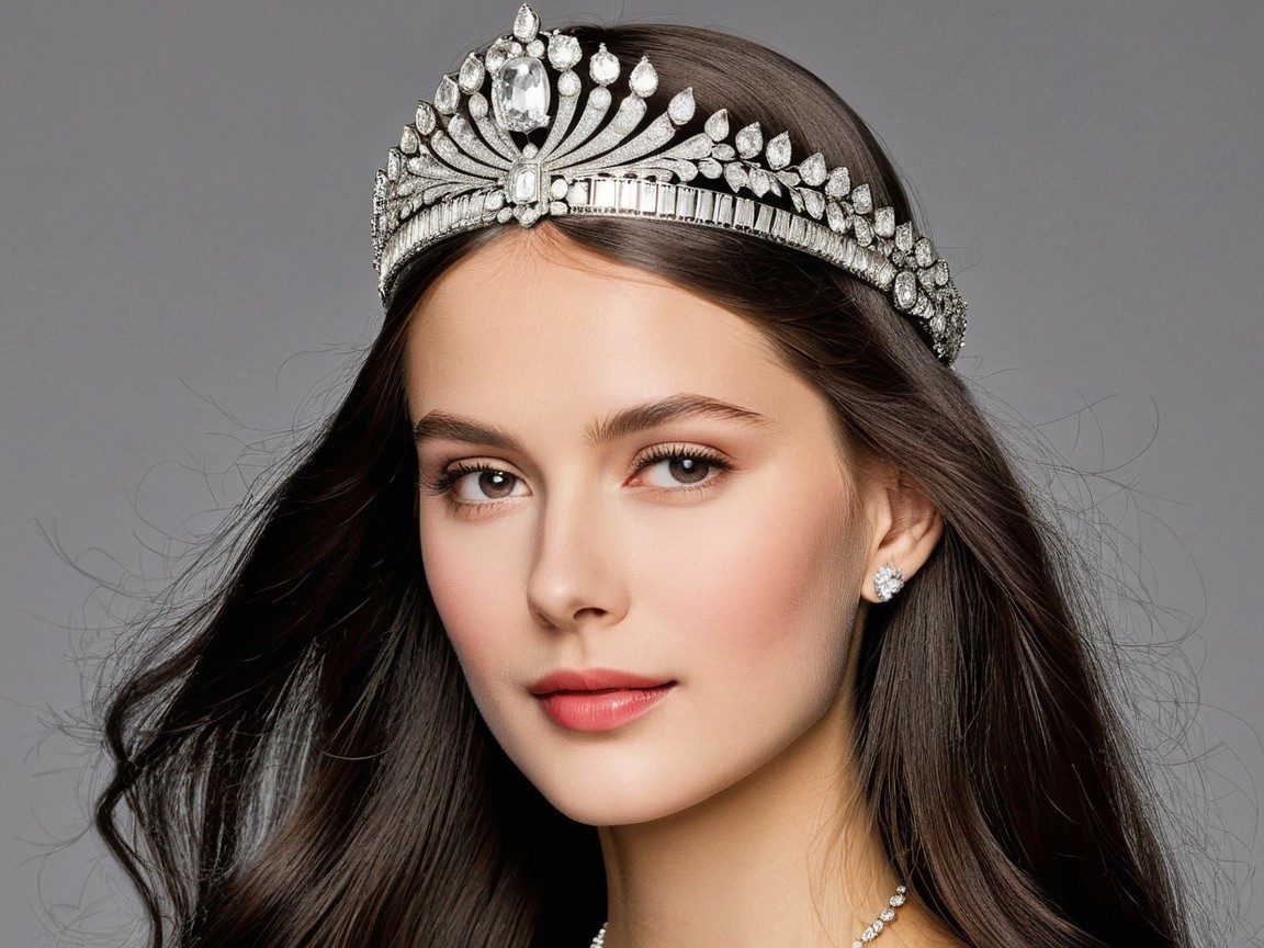 Young Woman with Elegant Tiara and Royal Elegance