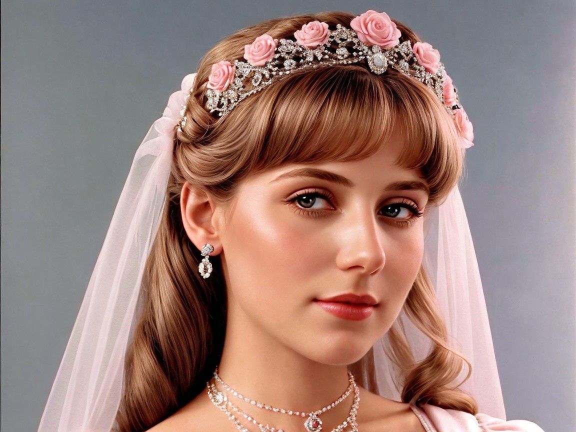 Elegant Bridal Look with Tiara and Pearl Accessories
