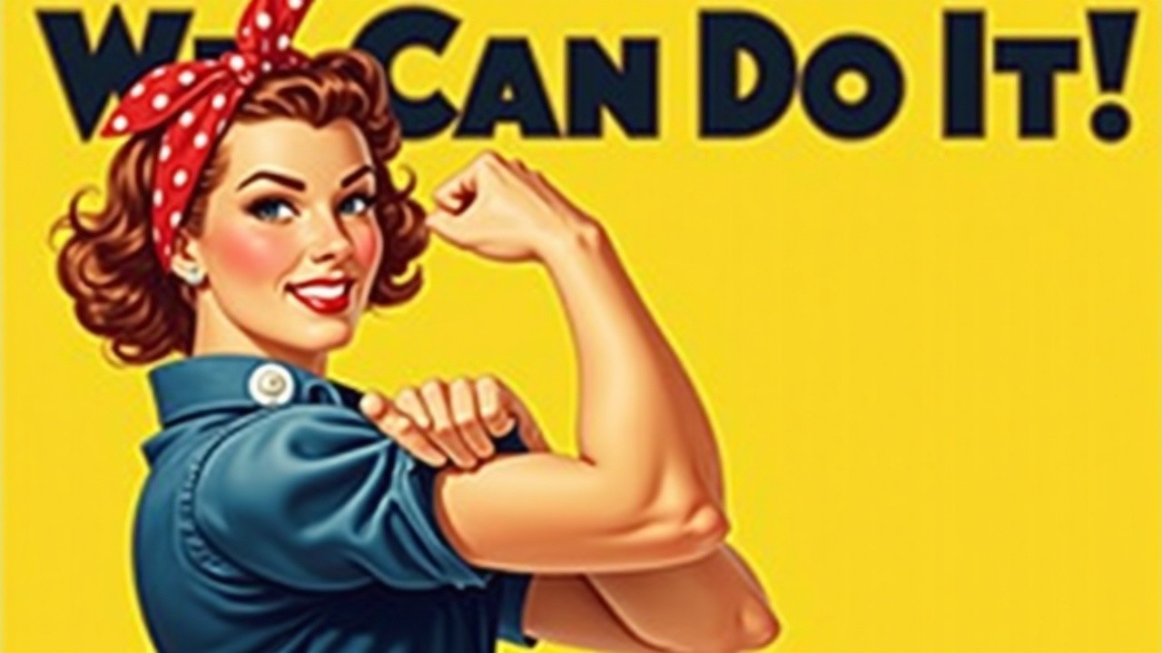 Confident Woman in Polka-Dot Headband Displaying Strength