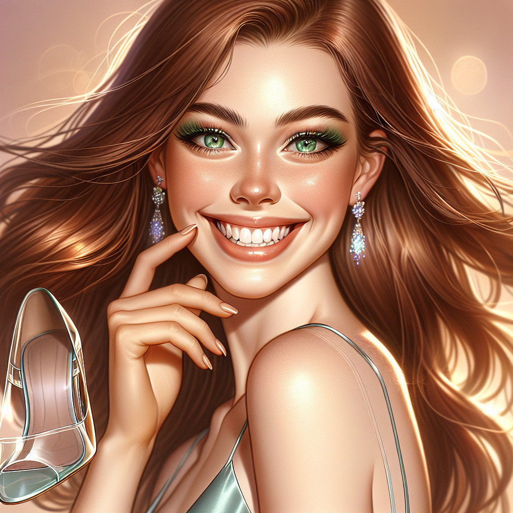 Glamorous Woman with Green Eyes and Stylish Accessories