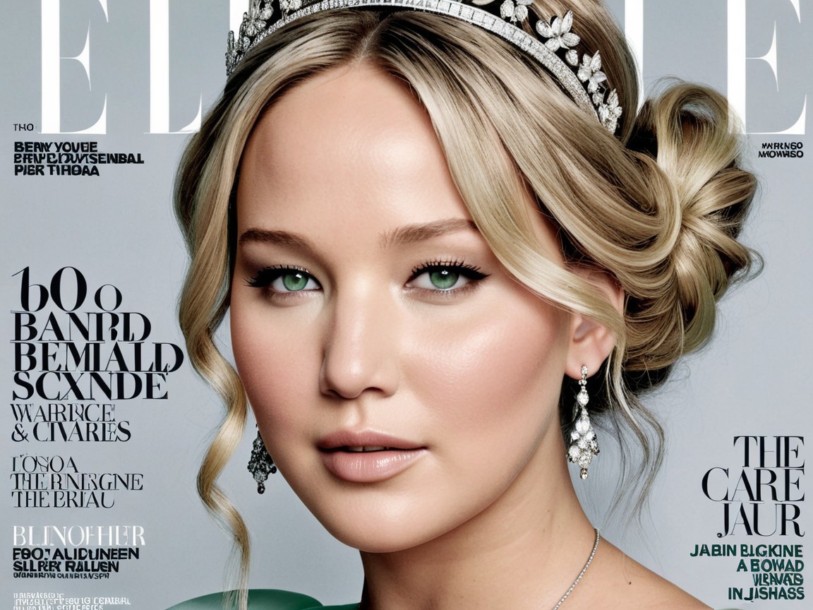 Glamorous Magazine Cover with Elegant Woman and Jewelry