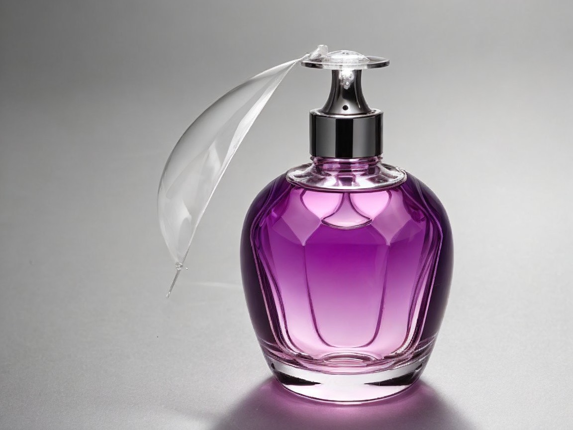 Elegant Purple Liquid Perfume Bottle with Faceted Design