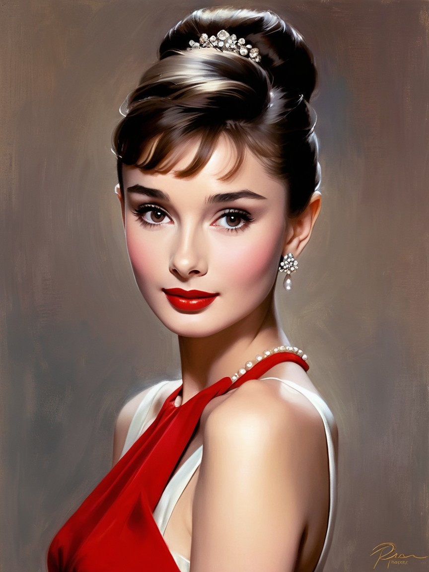 Glamorous Portrait of a Woman in Classic Hollywood Style