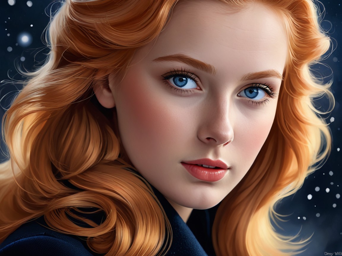 Close-Up Portrait of a Young Woman in Winter Setting