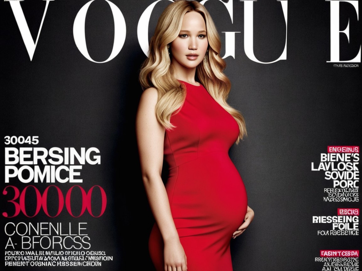 Vogue Magazine Cover Featuring Model with Baby Bump