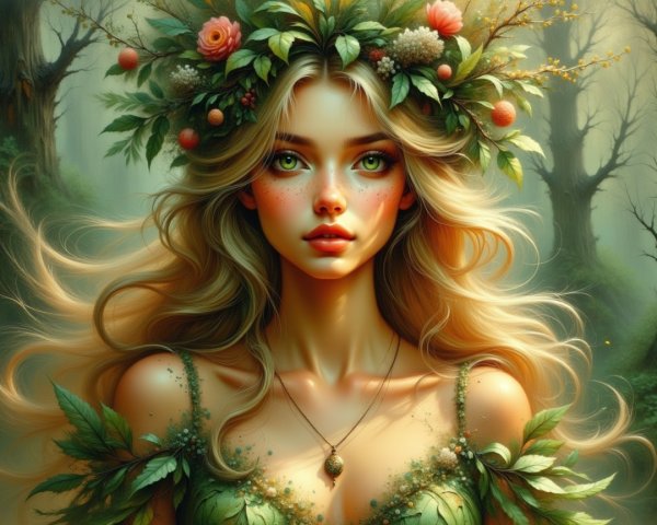 Mystical Figure in an Enchanted Forest Setting