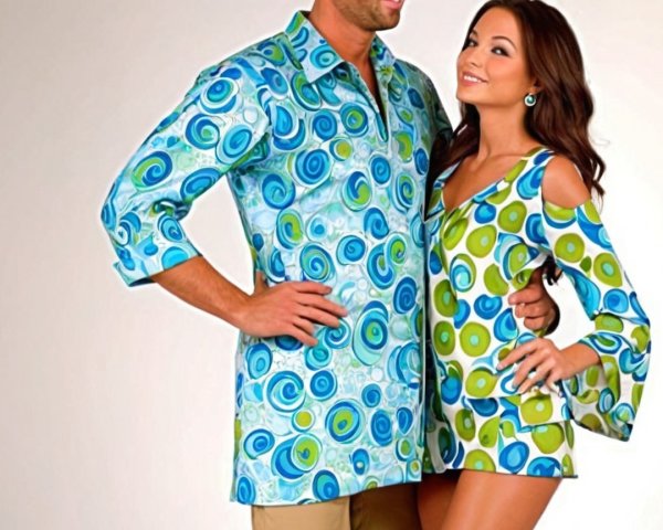 Stylish Couple in Coordinated Vibrant Outfits