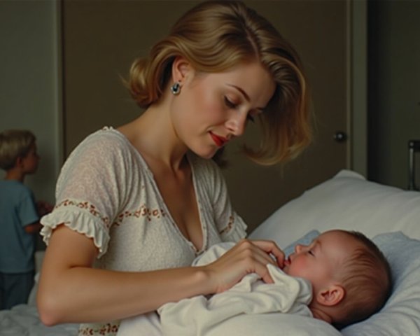 Tender Family Moment in Softly Lit Room