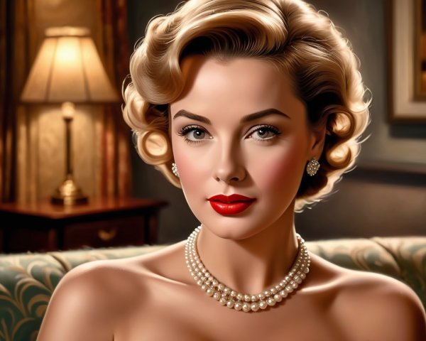 Glamorous Woman in Elegant Setting with Soft Lighting