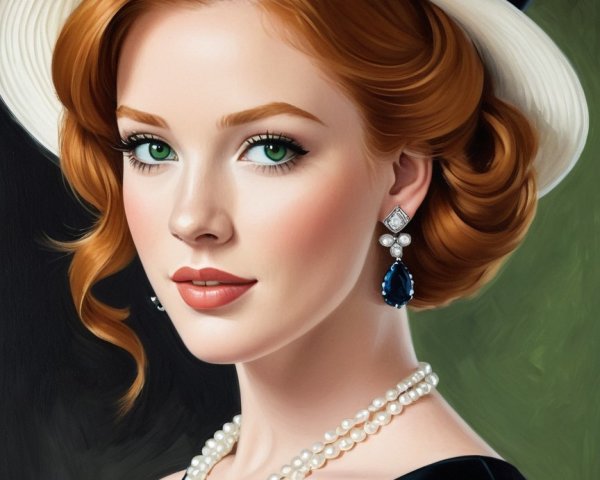 Glamorous woman with vintage curls and chic accessories